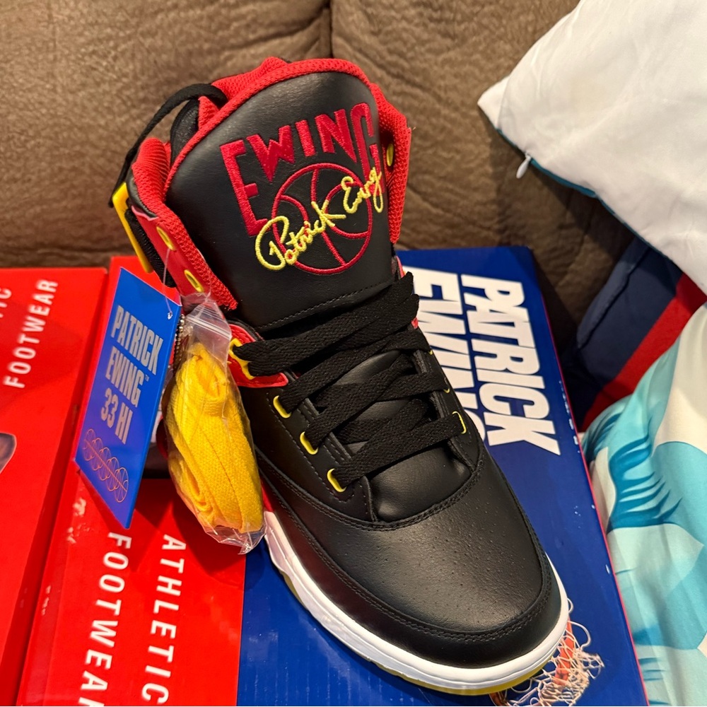 Ewing 33 Hi Black and Red Sneakers